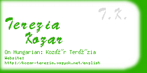 terezia kozar business card